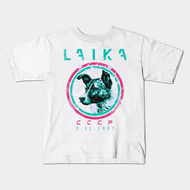 Laika the Space Dog Kids T-Shirt by UniversalPioneer